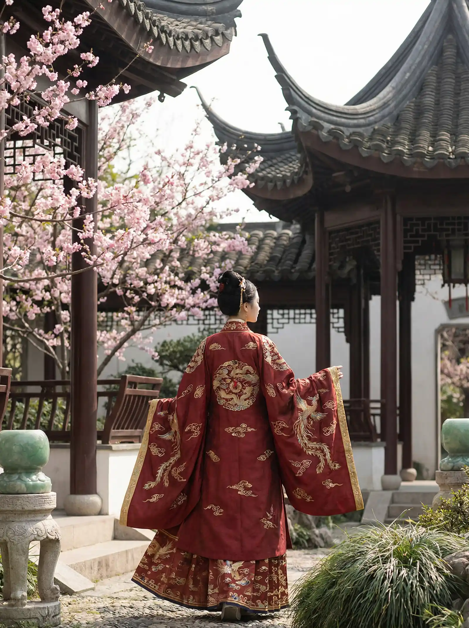 神风怪盗贞德粤语 明制汉服红色凤凰刺绣